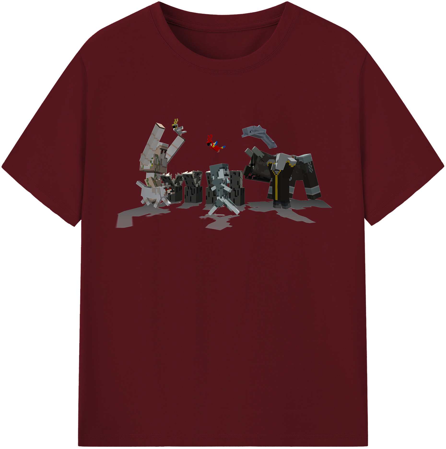 （画像用） マインクラフト ブロックの世界 Minecraft MC Block world 綿100％半袖Tシャツ（フロントプリント）